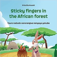 Omslag för 'SPÄRRAD !!! Sticky fingers in the African forest: Hare and Baboon learn a lesson about stealing. (The Adventures of the Hare and the Baboon) - 8730204935'